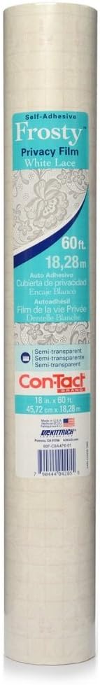 Con-Tact Brand Creative Clear Covering, Versatile and Self-Adhesive Shelf Liner, Ideal Privacy Film, Protective Clear Vinyl, 18'' x 50', Matte