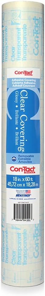 Con-Tact Brand Creative Clear Covering, Versatile and Self-Adhesive Shelf Liner, Ideal Privacy Film, Protective Clear Vinyl, 18'' x 50', Matte