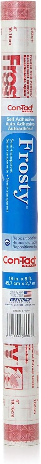 Con-Tact Brand Creative Clear Covering, Versatile and Self-Adhesive Shelf Liner, Ideal Privacy Film, Protective Clear Vinyl, 18'' x 50', Matte