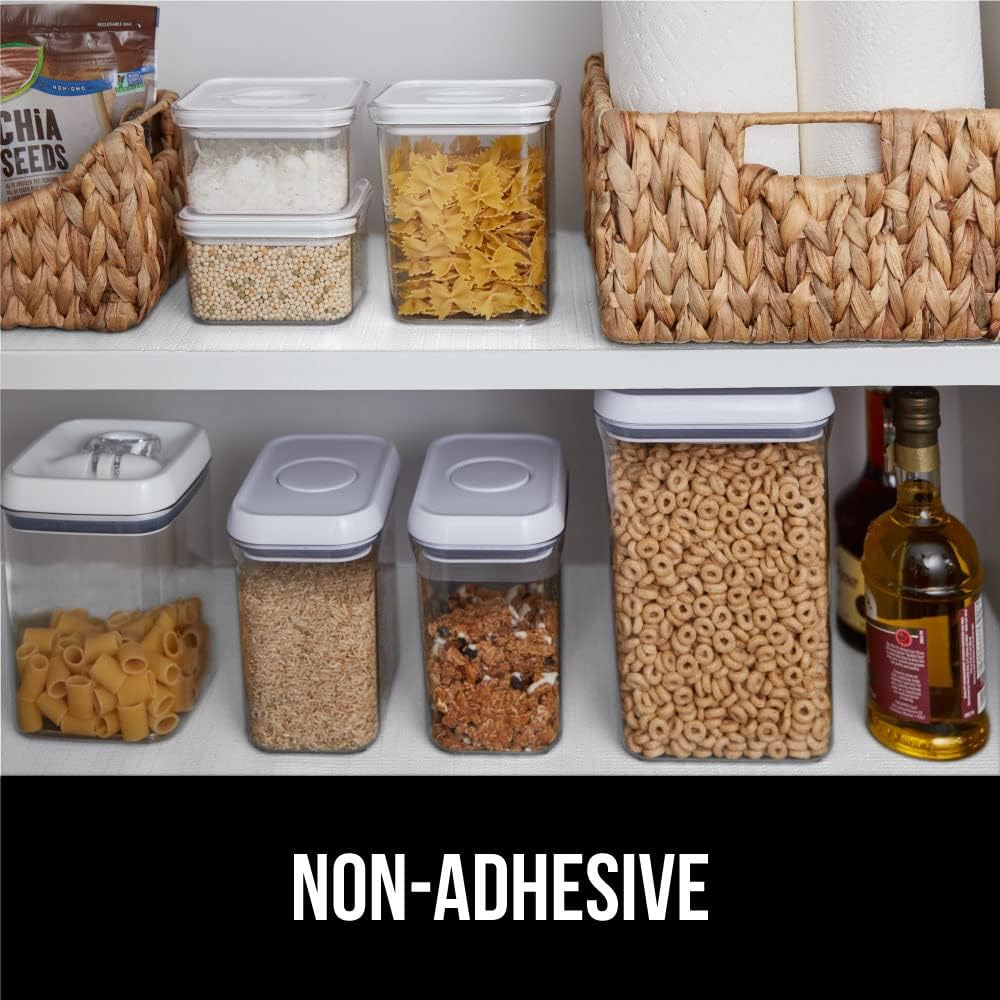 GORILLA GRIP Slip Resistant Drawer and Shelf Liner 2 Pack, Non Adhesive Water Resistant, Easy Clean and Trim, Smooth Surface Liners for Kitchen Cabinet, Shelves, Drawers, Pantry, 12 in x 20 FT, White