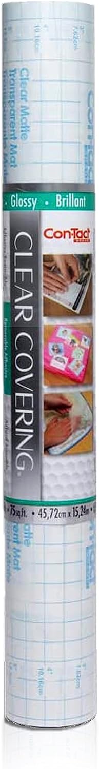 Con-Tact Brand Creative Clear Covering, Versatile and Self-Adhesive Shelf Liner, Ideal Privacy Film, Protective Clear Vinyl, 18'' x 50', Matte