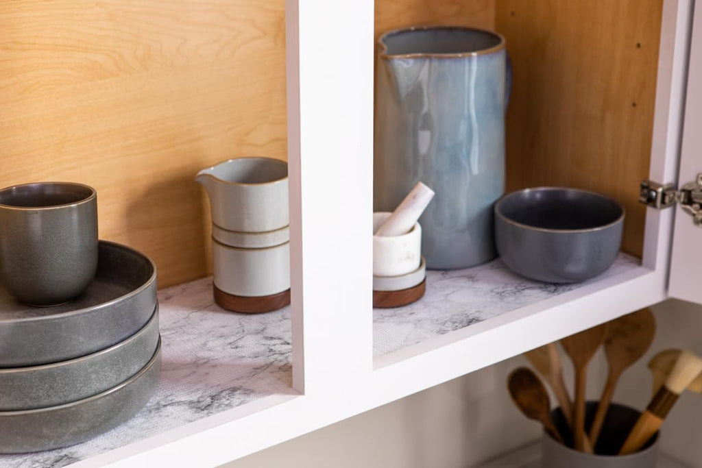 Smooth Top EasyLiner for Cabinets & Drawers - Easy to Install & Cut to Fit - Shelf Paper & Drawer Liner Non Adhesive - Non Slip Shelf Liner for Kitchen Pantry - 12 Inch Width - 60 Total Feet - White