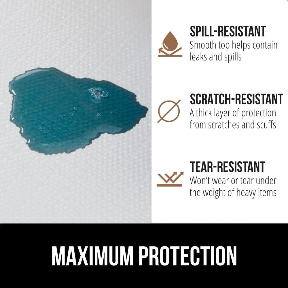 GORILLA GRIP Slip Resistant Drawer and Shelf Liner 2 Pack, Non Adhesive Water Resistant, Easy Clean and Trim, Smooth Surface Liners for Kitchen Cabinet, Shelves, Drawers, Pantry, 12 in x 20 FT, White