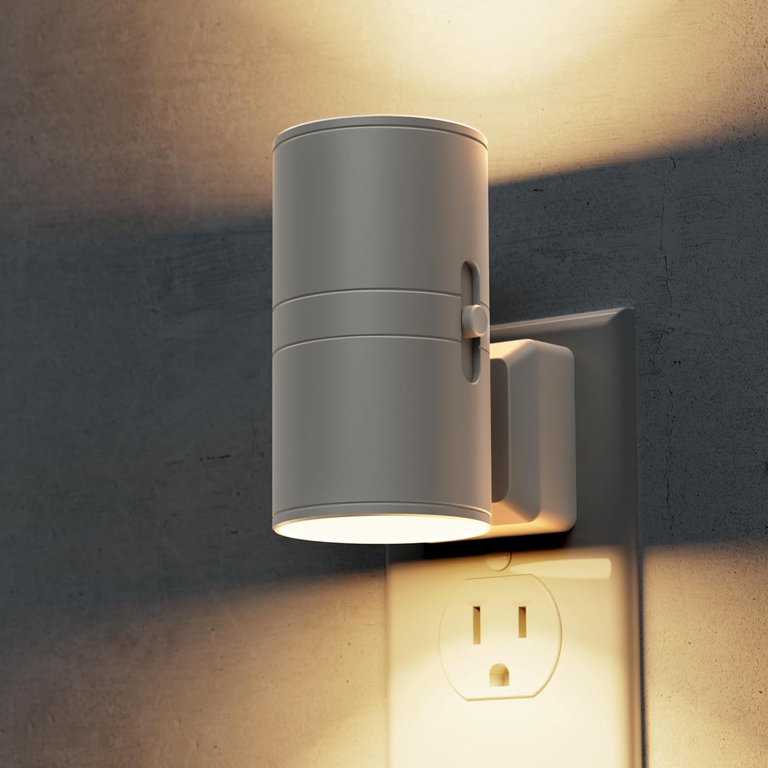 L LOHAS LED Night Light Plug in, 4 Pack, Dimmable Night Lights Plug into Wall, Light Sensor Nightlight, Soft White 3000K with Black Shade, Plug in Nightlights for Hallway Bathroom Kitchen Bedroom