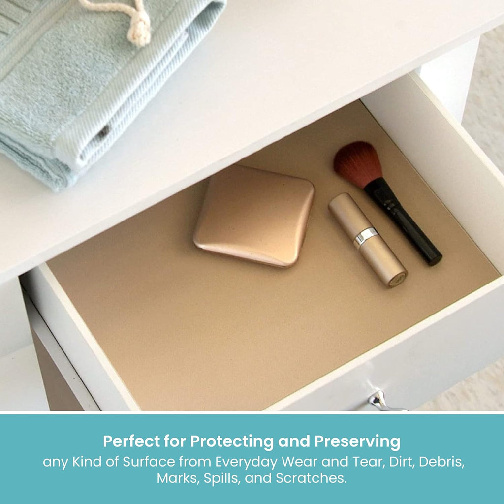 Con-Tact Brand Grip Premium Thick Shelf Liner - Versatile 18-inches x 4-feet Durable Non-Adhesive Non-Slip Drawer and Cabinet Liner in Taupe - Pack of 6 Rolls