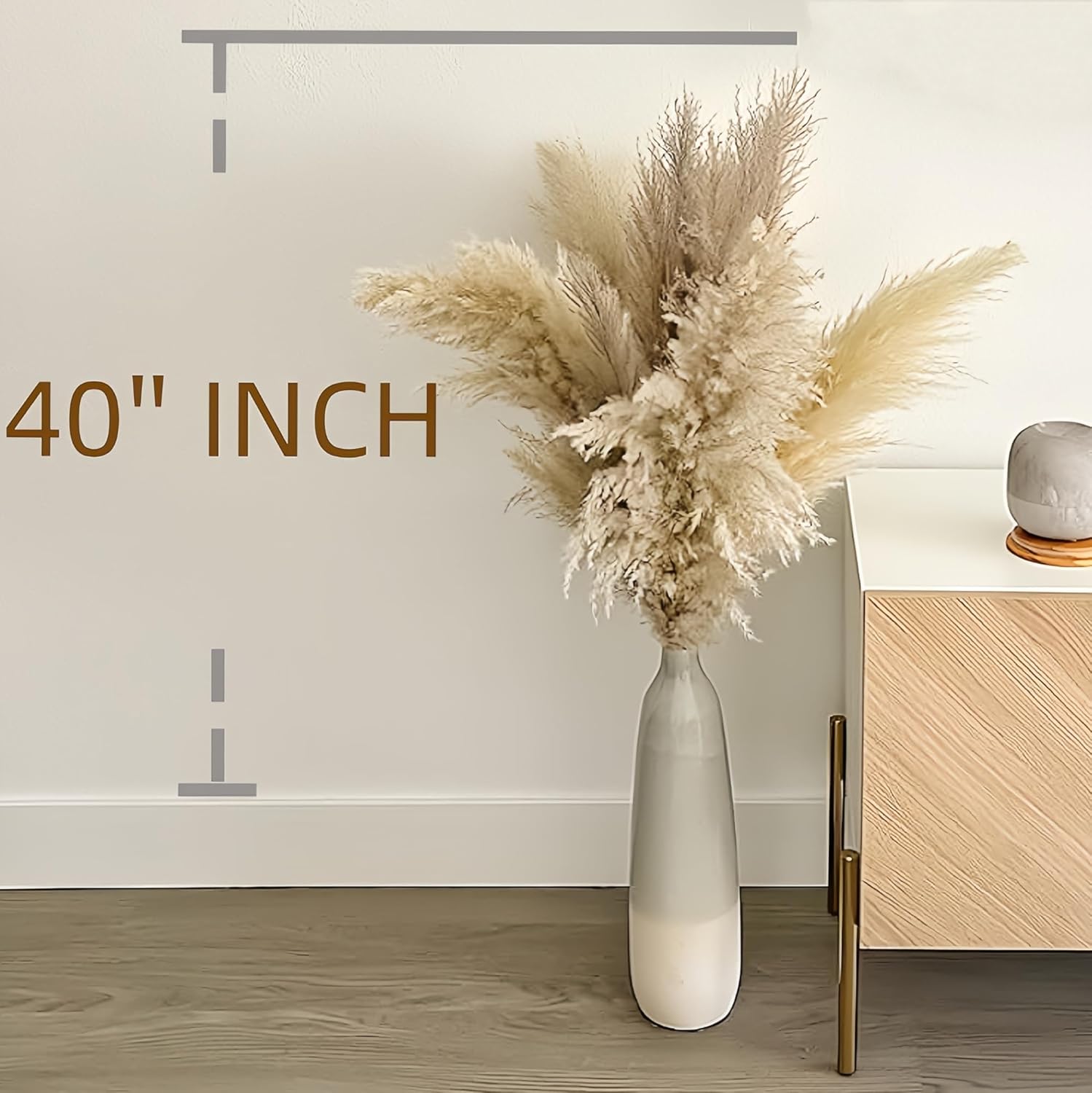 40pcs 40'' Pampas Grass Tall Decor - Pompas Floral, Tall Pampas Grass for Floor Vases, Living Room Floor, Floor Plants, Plumas para, and Grass Wall Decor