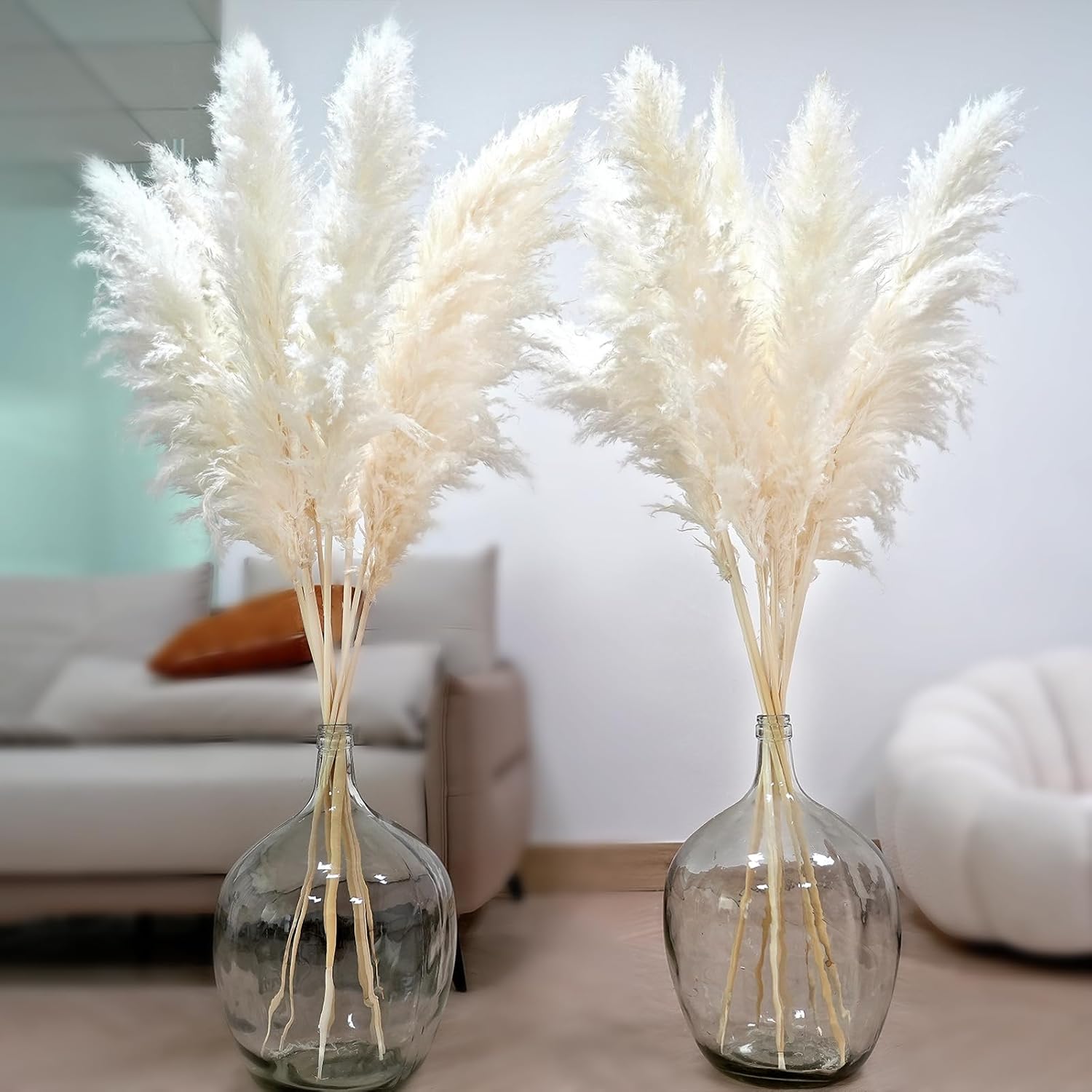 40pcs 40'' Pampas Grass Tall Decor - Pompas Floral, Tall Pampas Grass for Floor Vases, Living Room Floor, Floor Plants, Plumas para, and Grass Wall Decor