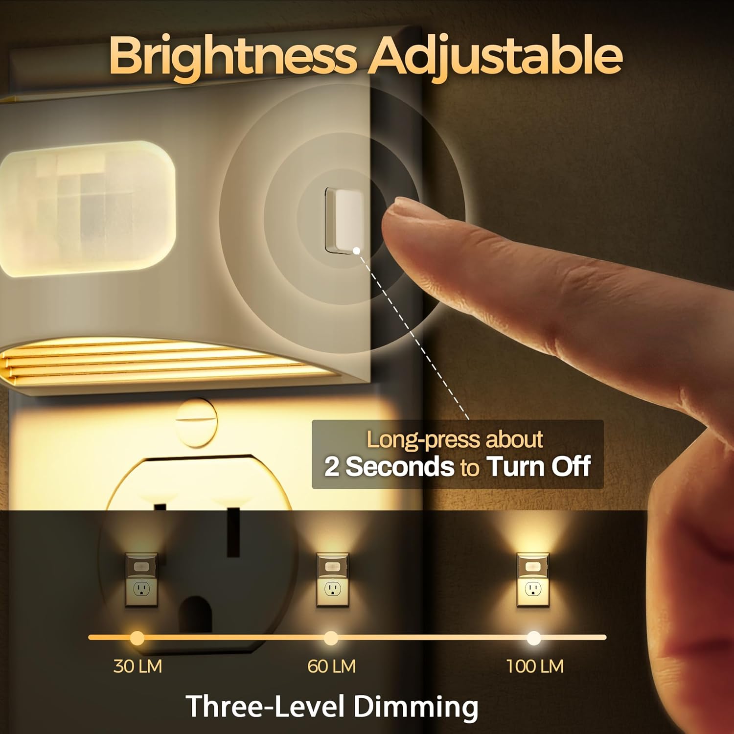 DORESshop LED Night Light[4 Pack], Night Lights Plug into Wall, Plug in Night Light with Motion Sensor, Dusk to Dawn Sensor, Nightlights for Adults, Bedroom, Bathroom, Hallway, White Cover