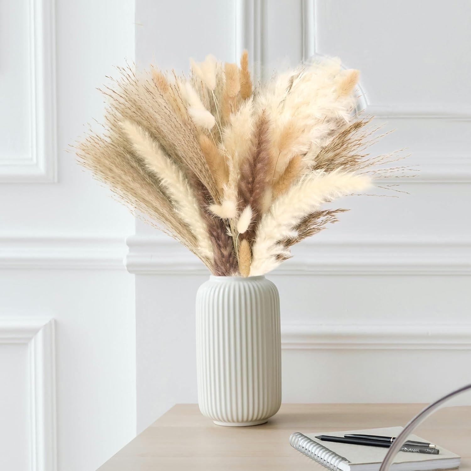 610 PCS Dried Pampas Grass Decor, Dried Flower Bouquets for Wedding, Home, Centerpiece Table, Modern Home, Western Living Room, Nurserie, Nursery, Boho Room, Beach, Women Office, and Boho Decor