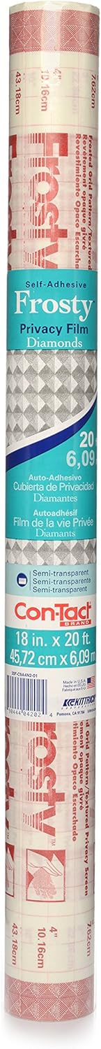 Con-Tact Brand Creative Clear Covering, Versatile and Self-Adhesive Shelf Liner, Ideal Privacy Film, Protective Clear Vinyl, 18'' x 50', Matte