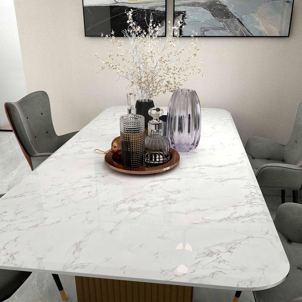 practicalWs Marble Wallpaper Granite White and Gray Wall Paper Roll 35.4" x 118" Kitchen Countertops Cabinet Furniture is Renovated Thick Vinyl Easy to Remove Without Leaving Glue Upgrade