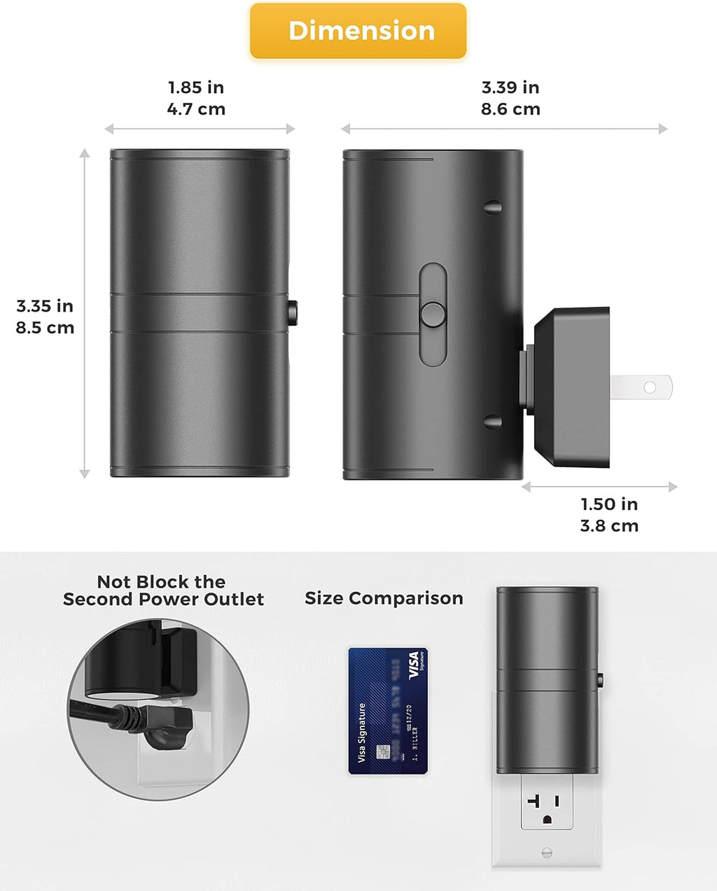 L LOHAS LED Night Light Plug in, 4 Pack, Dimmable Night Lights Plug into Wall, Light Sensor Nightlight, Soft White 3000K with Black Shade, Plug in Nightlights for Hallway Bathroom Kitchen Bedroom