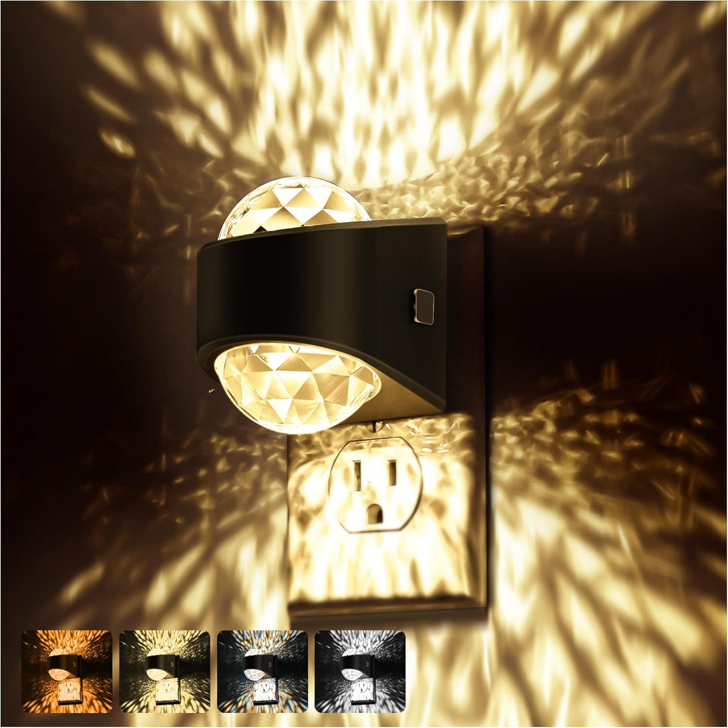 Night Light, Night Lights Plug into Wall, LED Projector Night Light, Soft White for Bedroom, Dimmable Brightness Dusk to Dawn Nightlight for Kids, Nursery, Bathroom, Home Decor, Gaming Room, 2 Pack