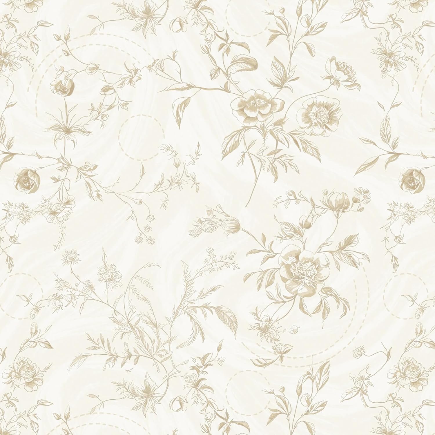 Ismoon Floral Peel and Stick Wallpaper Vintage Beige Stick on Wall Paper French Textured Contact Paper for Cabinet Removable Self Adhesive Wallpaper Vinyl Roll Shelf Decro, 17.3x393in
