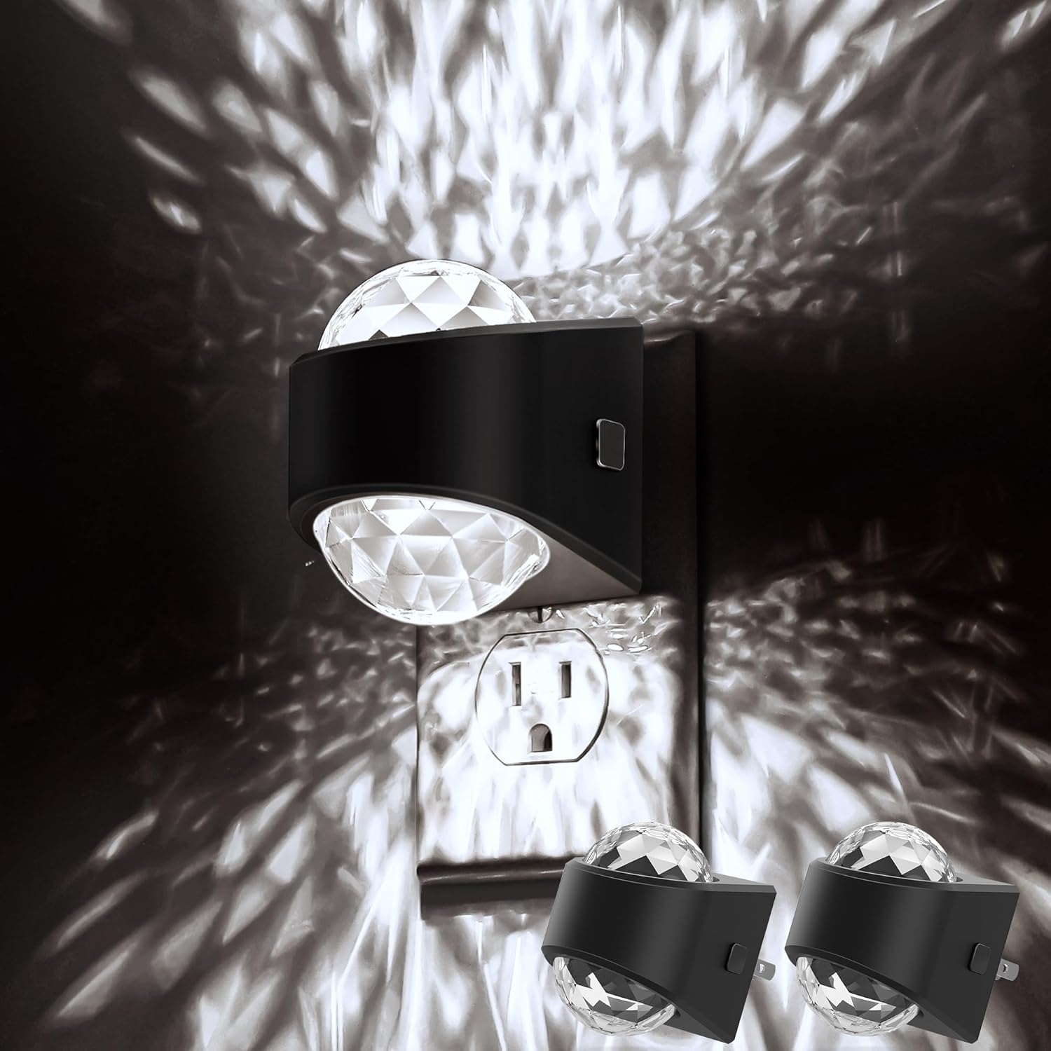 Night Light, Night Lights Plug into Wall, LED Projector Night Light, Soft White for Bedroom, Dimmable Brightness Dusk to Dawn Nightlight for Kids, Nursery, Bathroom, Home Decor, Gaming Room, 2 Pack