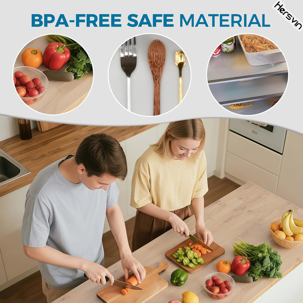 Hersvin Shelf Liner, 24" x20' Non-Adhesive Drawer Liners EVA Kitchen Cupboard Cabinet Covering Undersink Mat Washable Fridge Lining Paper for Home Office (Clear/Dot)