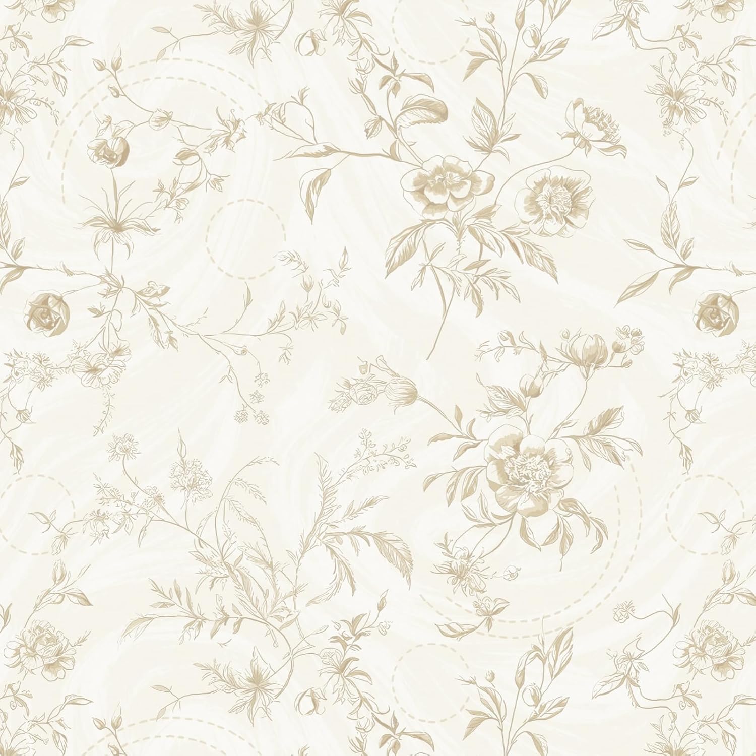Ismoon Floral Peel and Stick Wallpaper Vintage Beige Stick on Wall Paper French Textured Contact Paper for Cabinet Removable Self Adhesive Wallpaper Vinyl Roll Shelf Decro, 17.3x393in