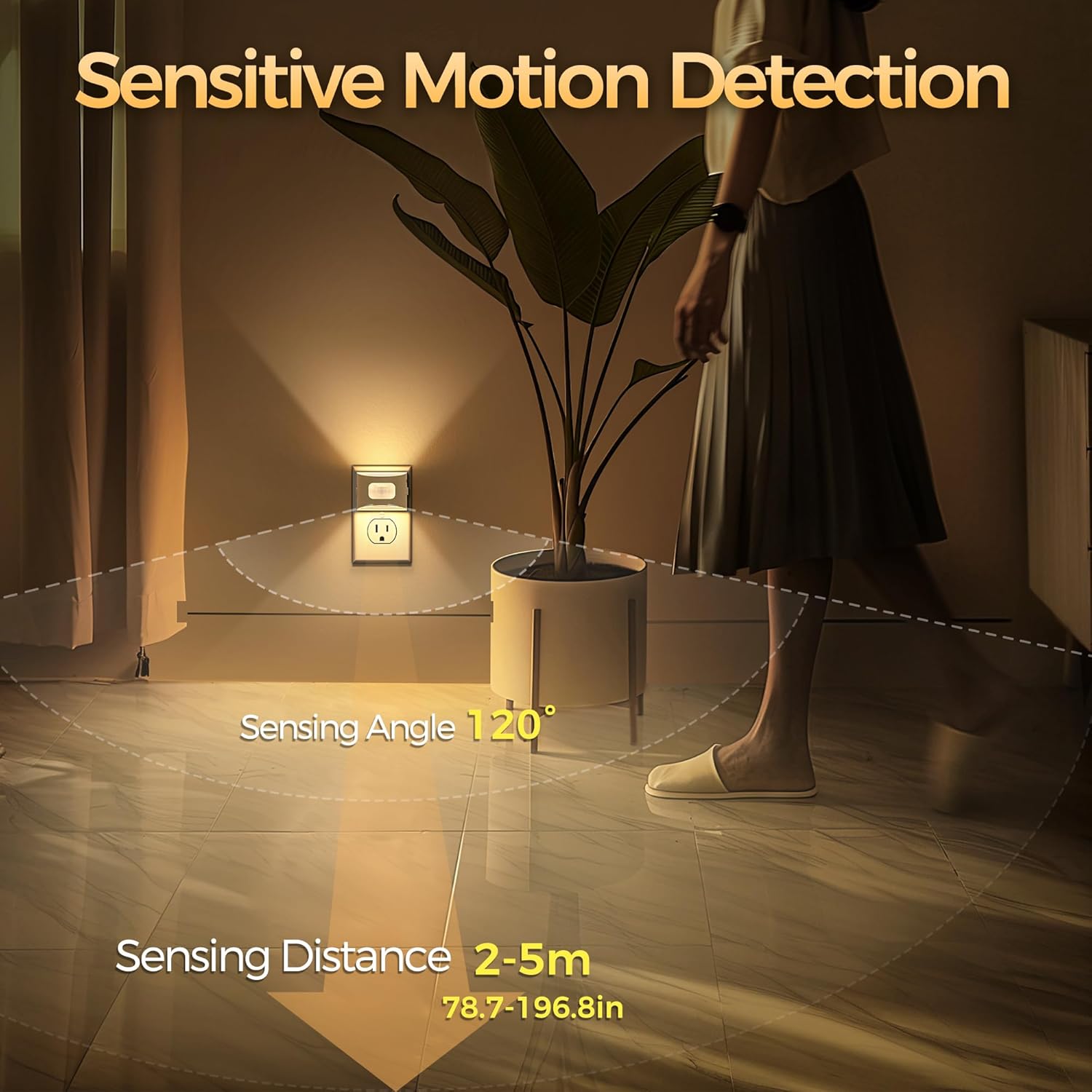 DORESshop LED Night Light[4 Pack], Night Lights Plug into Wall, Plug in Night Light with Motion Sensor, Dusk to Dawn Sensor, Nightlights for Adults, Bedroom, Bathroom, Hallway, White Cover