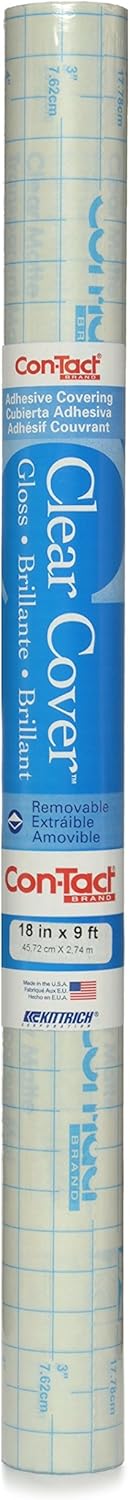 Con-Tact Brand Creative Clear Covering, Versatile and Self-Adhesive Shelf Liner, Ideal Privacy Film, Protective Clear Vinyl, 18'' x 50', Matte