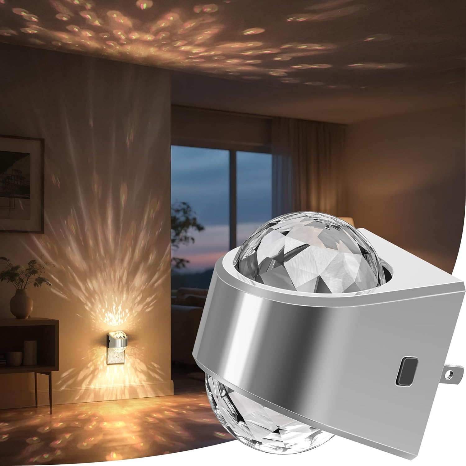Night Light, Night Lights Plug into Wall, LED Projector Night Light, Soft White for Bedroom, Dimmable Brightness Dusk to Dawn Nightlight for Kids, Nursery, Bathroom, Home Decor, Gaming Room, 2 Pack