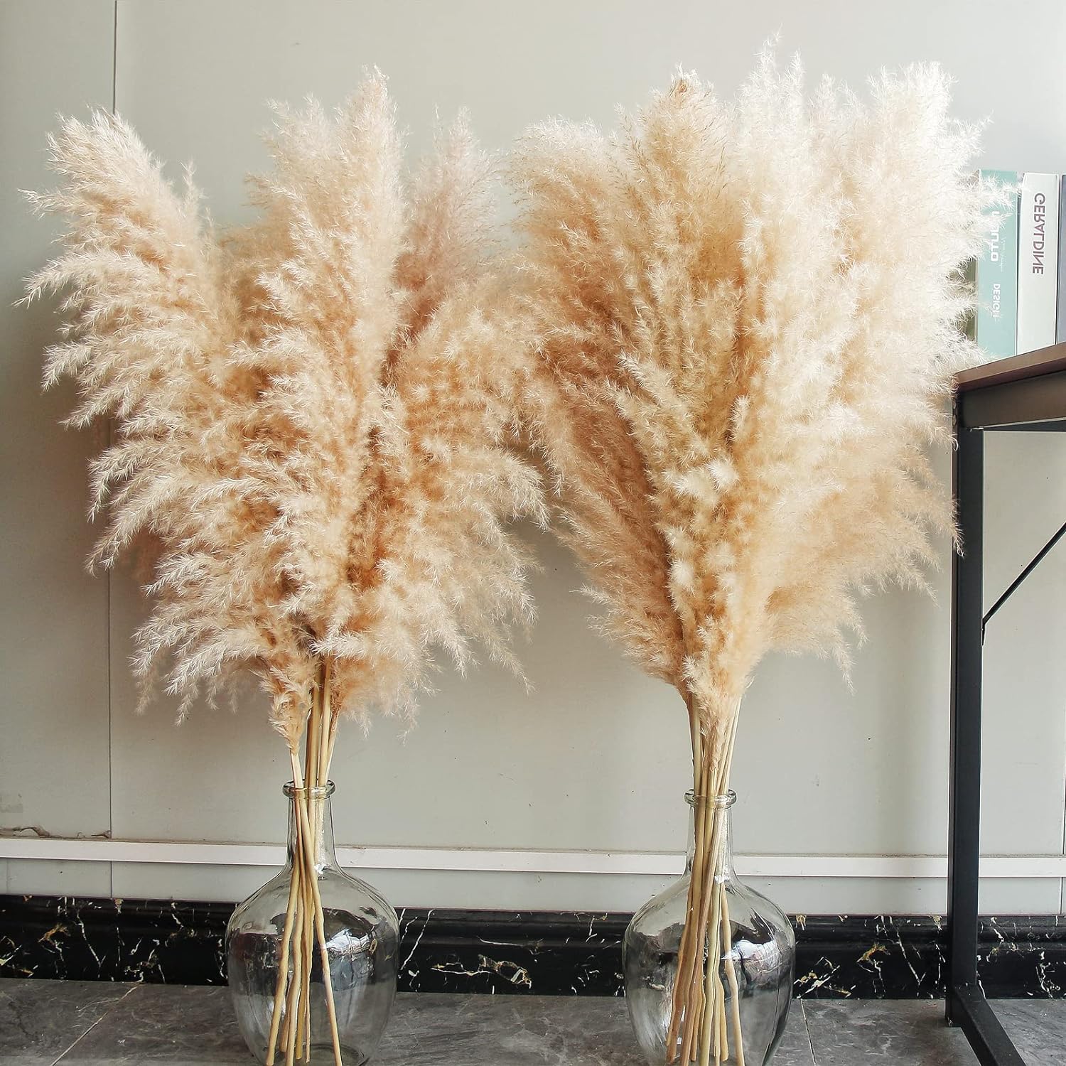 40" inch 60 Stems Natural Pampas Grass Decor Tall, pompas Grass, Tall Pampas Grass for Wedding, Party, Farmhouse, Boho Home Decor