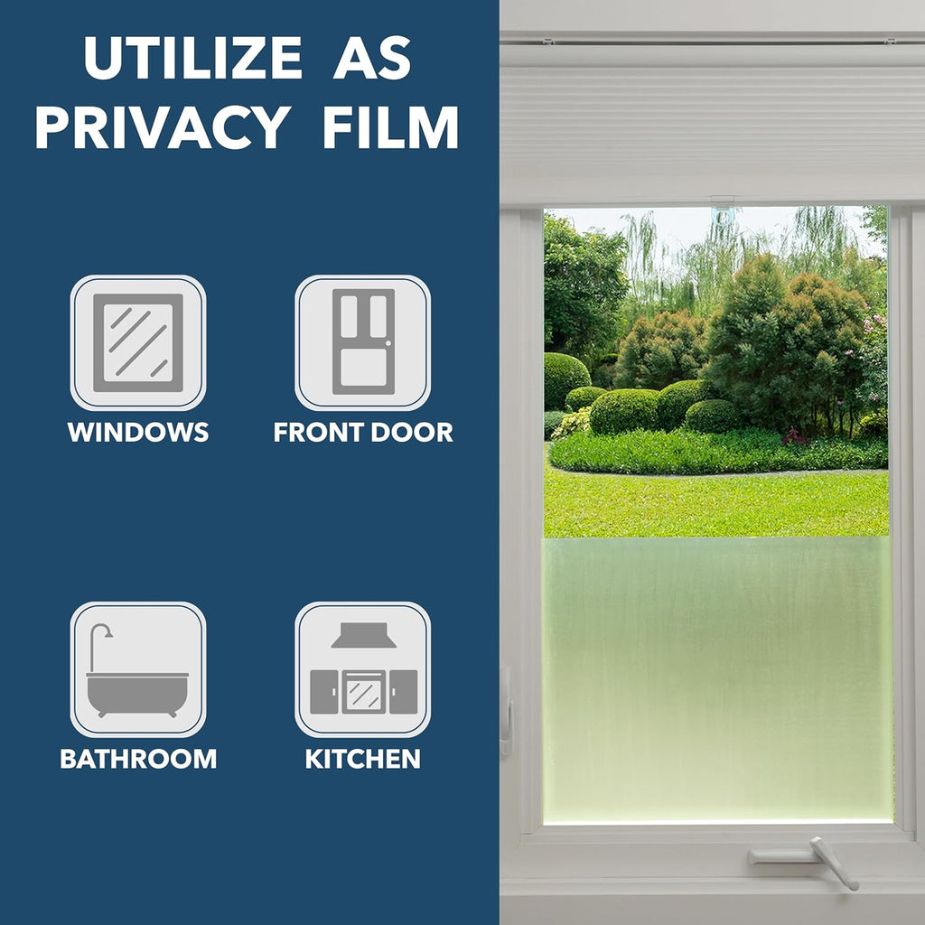 Con-Tact Brand Creative Clear Covering, Versatile and Self-Adhesive Shelf Liner, Ideal Privacy Film, Protective Clear Vinyl, 18'' x 50', Matte