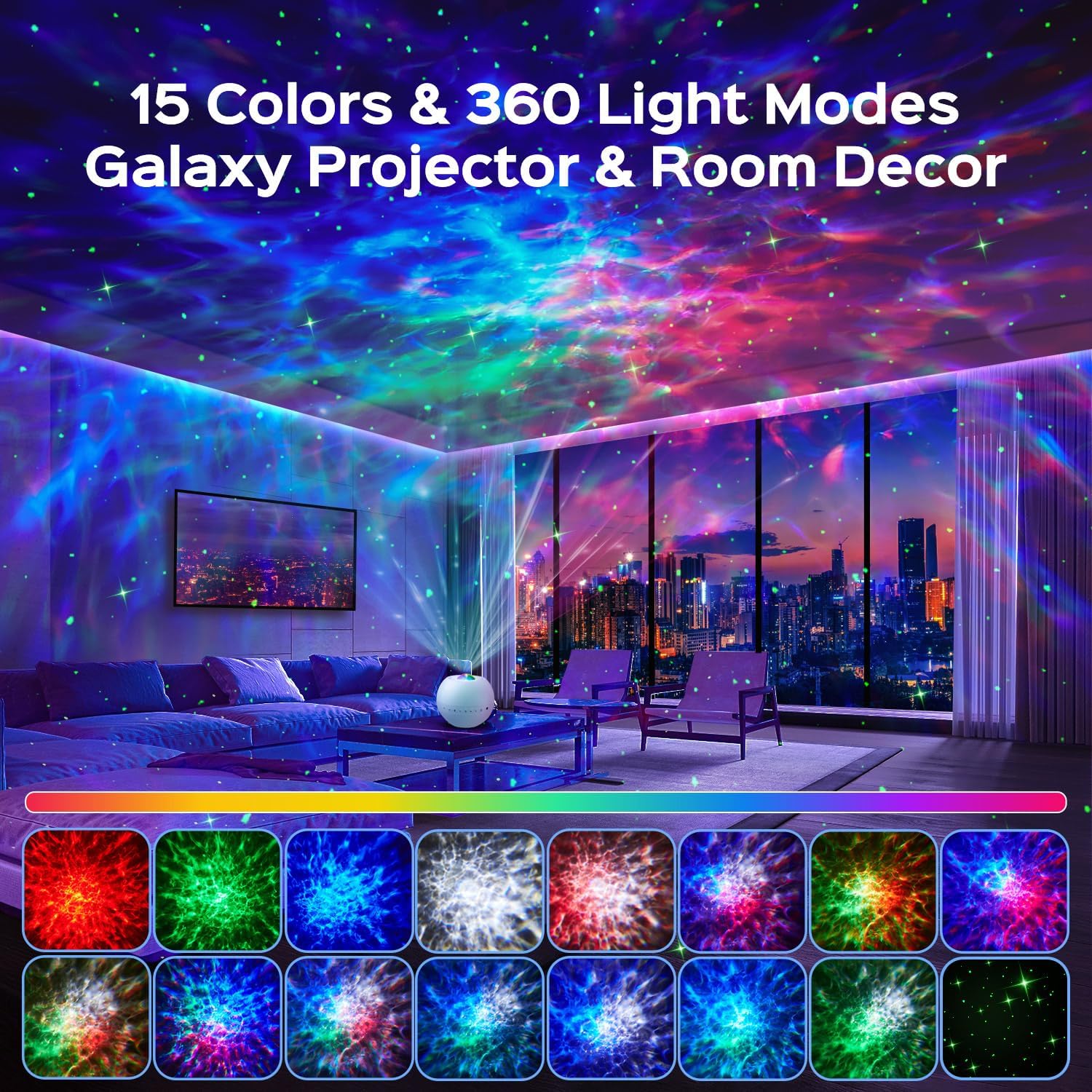 One Fire Galaxy Projector Star Projector 360 Modes Valentines Day Gifts Decorations 15 White Noise Birthday Gifts Night Light Bluetooth Lava Lamp Teen Girl Gift for Teen Boy Gift Room Decor Led Lights