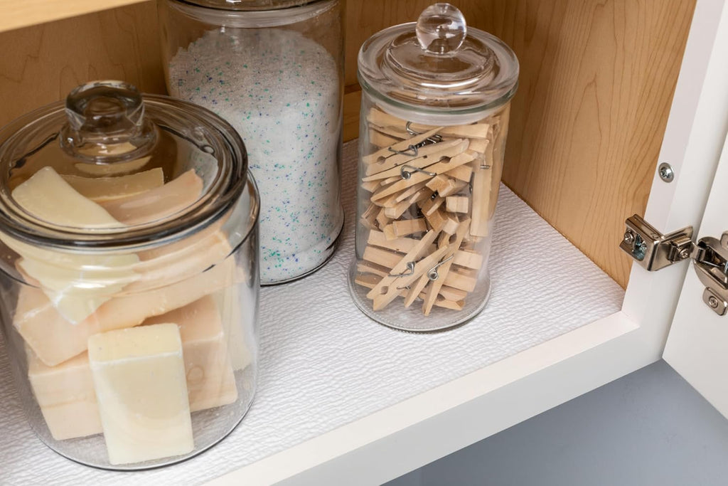 Smooth Top EasyLiner for Cabinets & Drawers - Easy to Install & Cut to Fit - Shelf Paper & Drawer Liner Non Adhesive - Non Slip Shelf Liner for Kitchen Pantry - 12 Inch Width - 60 Total Feet - White