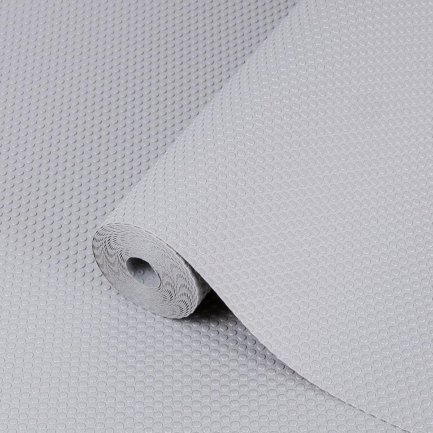 Hersvin Shelf Liner, 24" x20' Non-Adhesive Drawer Liners EVA Kitchen Cupboard Cabinet Covering Undersink Mat Washable Fridge Lining Paper for Home Office (Clear/Dot)