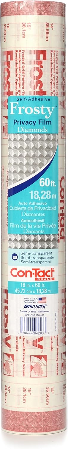 Con-Tact Brand Creative Clear Covering, Versatile and Self-Adhesive Shelf Liner, Ideal Privacy Film, Protective Clear Vinyl, 18'' x 50', Matte