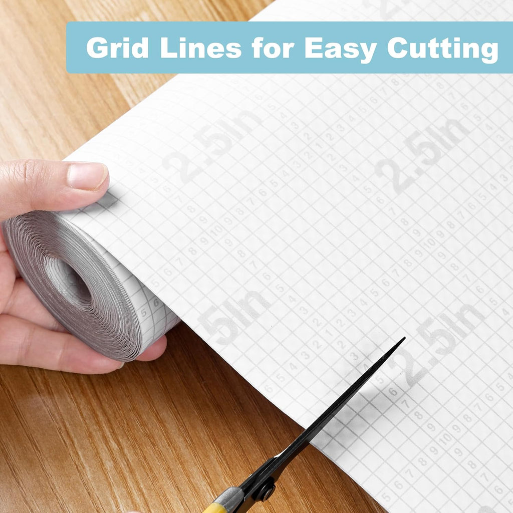 Self-Adhesive Large Cabinet Shelf Liner: Peel and Stick White Contact Paper - 24 x 290 Inch Non-Slip Easy to Cut, Removable Waterproof Under Sink Mat for Pantry Cupboard