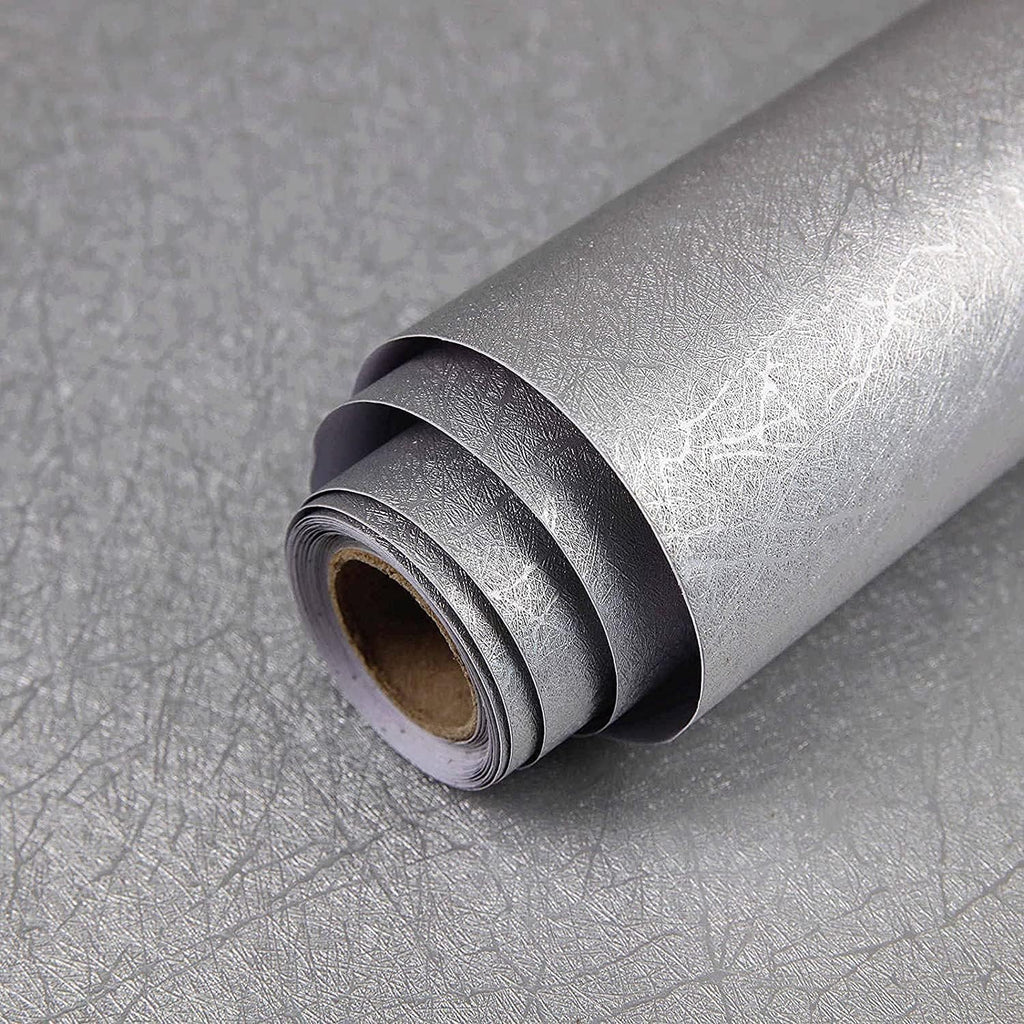 Abyssaly Black Silk Wallpaper Peel and Stick 15.7" X 984.2" Embossed Self Adhesive Black Contact Paper Removable Kitchen Vinyl Textured Wall Paper Cabinet Furniture Shelf Liner