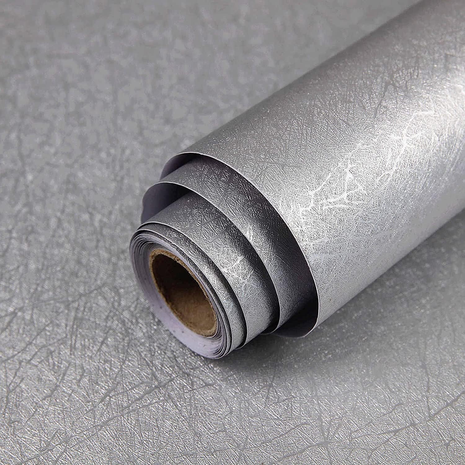 Abyssaly Black Silk Wallpaper Peel and Stick 15.7" X 984.2" Embossed Self Adhesive Black Contact Paper Removable Kitchen Vinyl Textured Wall Paper Cabinet Furniture Shelf Liner