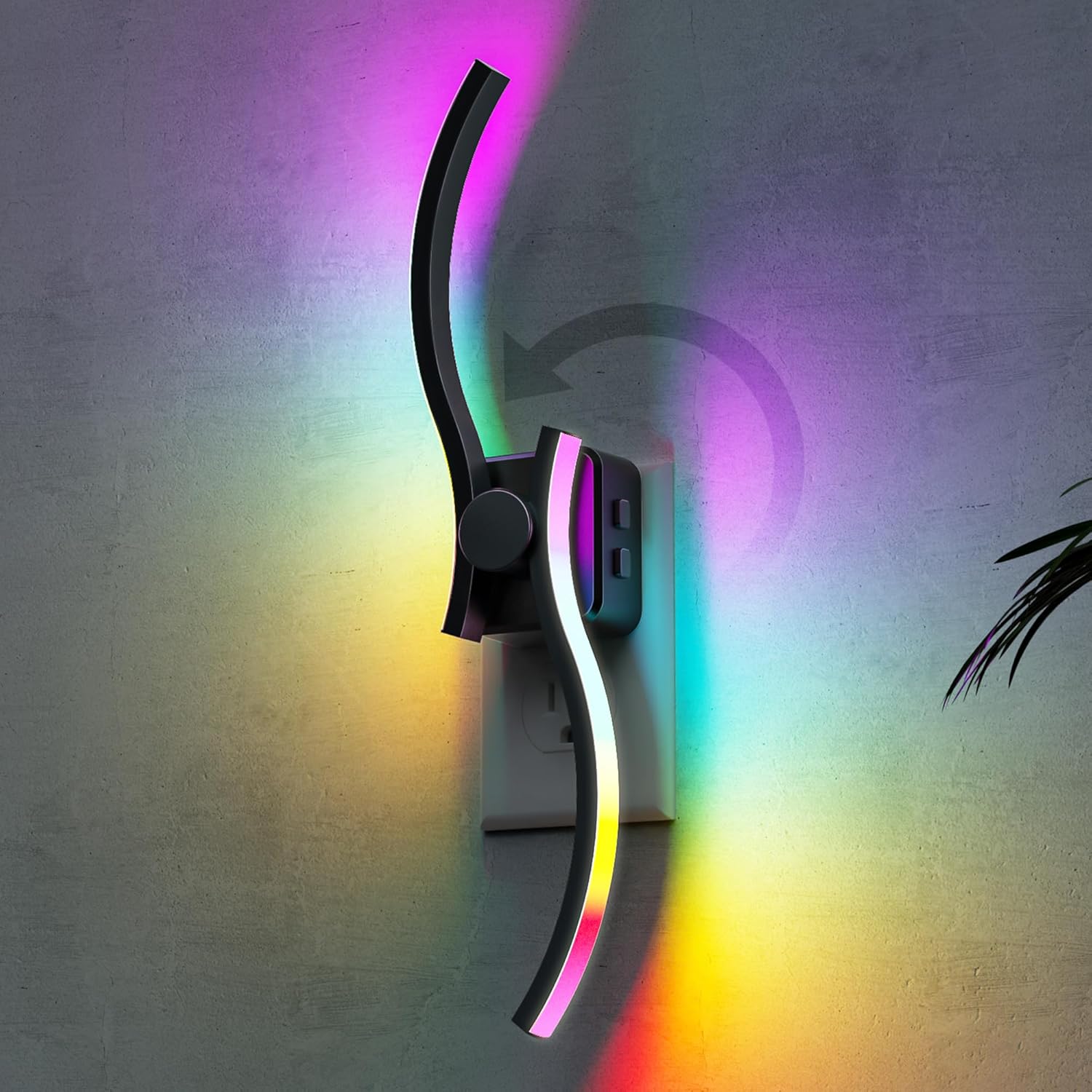 L LOHAS LED Night Lights Plug into Wall, 2 Pack 3000K Soft White LED Floral Night Light with Auto Sensor, 0-100lm Adjustable Brightness Plug in Nightlight, for Hallway Bedroom Stairway Gift