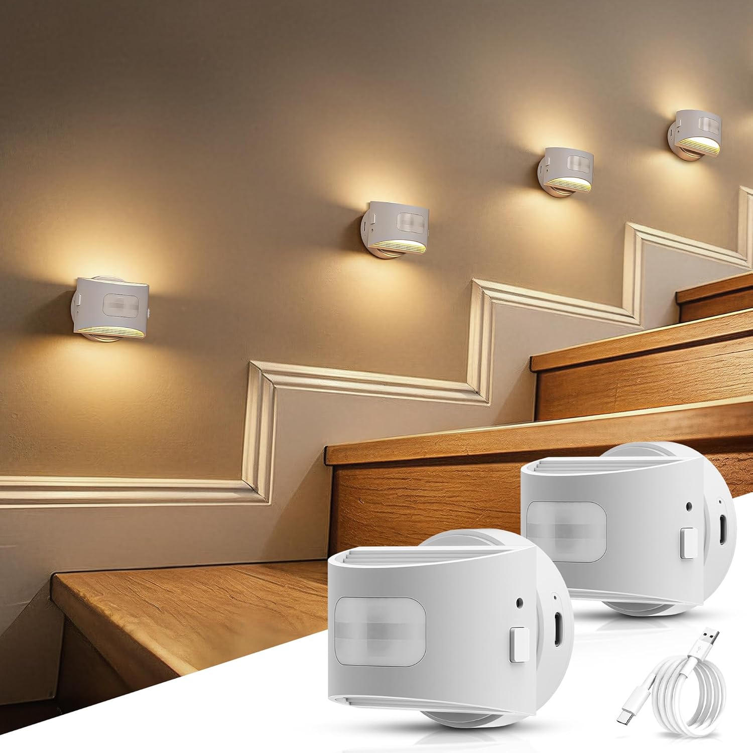 DORESshop LED Night Light[4 Pack], Night Lights Plug into Wall, Plug in Night Light with Motion Sensor, Dusk to Dawn Sensor, Nightlights for Adults, Bedroom, Bathroom, Hallway, White Cover