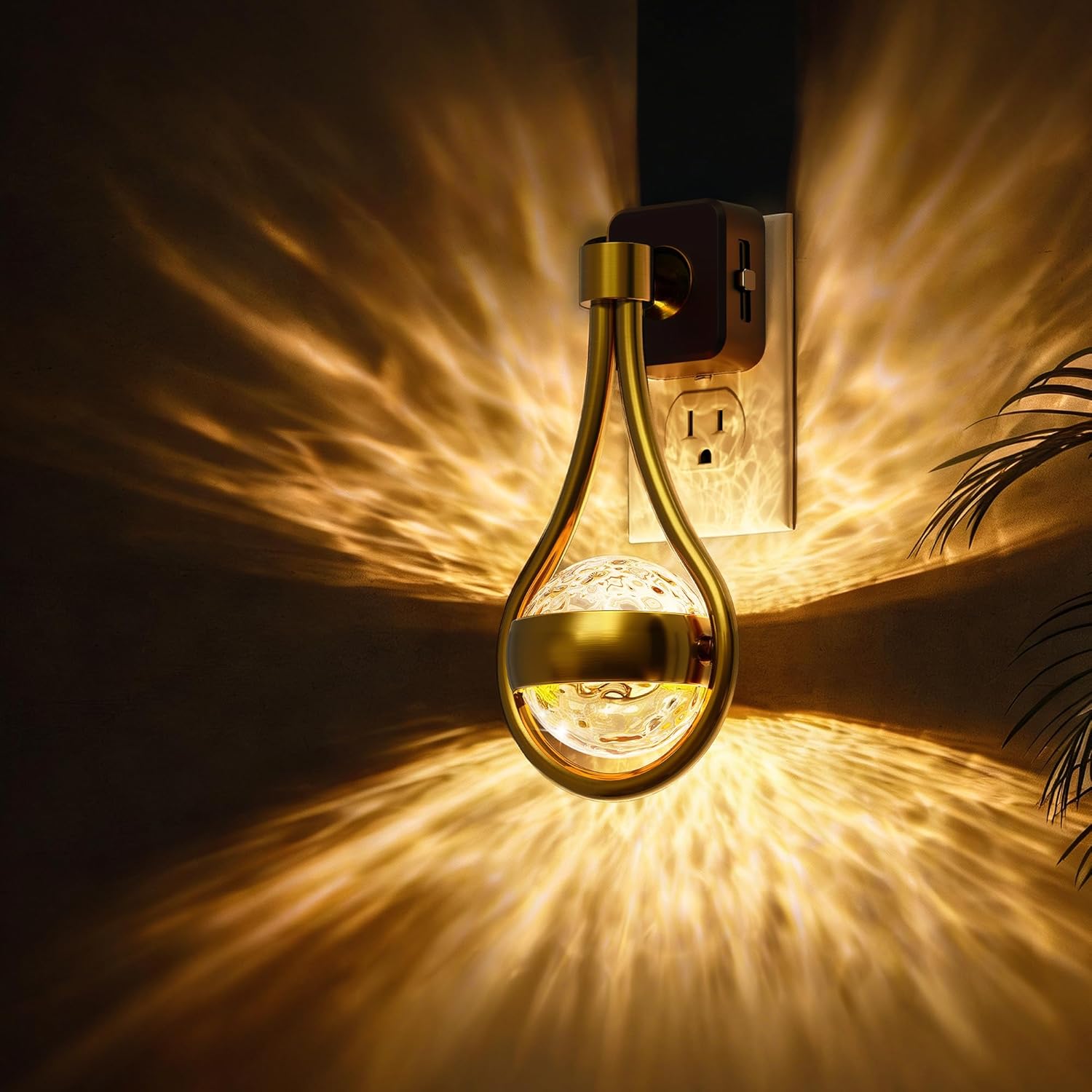 L LOHAS LED Night Lights Plug into Wall, 2 Pack 3000K Soft White LED Floral Night Light with Auto Sensor, 0-100lm Adjustable Brightness Plug in Nightlight, for Hallway Bedroom Stairway Gift