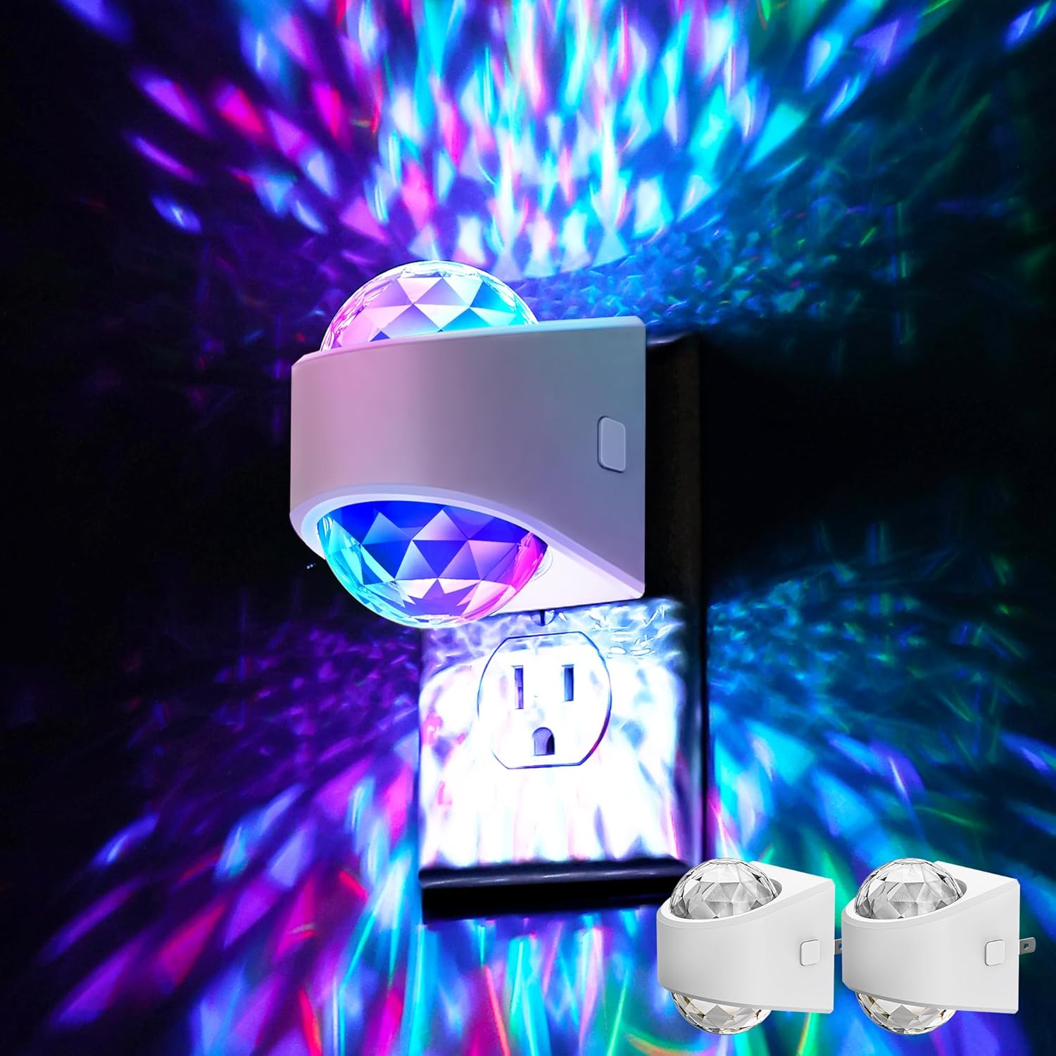 Night Light, Night Lights Plug into Wall, LED Projector Night Light, Soft White for Bedroom, Dimmable Brightness Dusk to Dawn Nightlight for Kids, Nursery, Bathroom, Home Decor, Gaming Room, 2 Pack