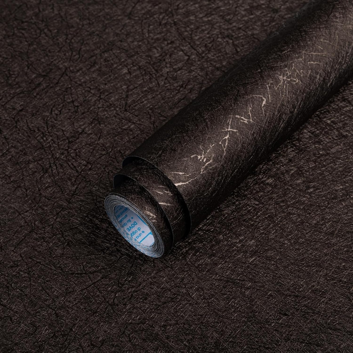 Abyssaly Black Silk Wallpaper Peel and Stick 15.7" X 984.2" Embossed Self Adhesive Black Contact Paper Removable Kitchen Vinyl Textured Wall Paper Cabinet Furniture Shelf Liner