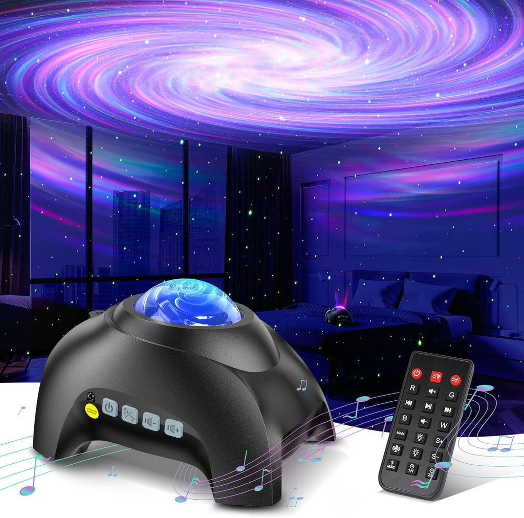 Northern Galaxy Light Aurora Projector with 33 Light Effects, LED Star Projector for Bedroom Nebula Lamp, Remote Control, White Noises, Bluetooth Speaker for Parties