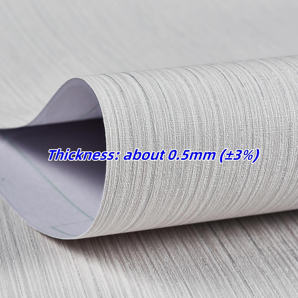 Haimin Grasscloth Wallpaper Textured 24in X 393in Fabric Contact Paper Wall Paper Textured Linen Peel and Stick Self-Adhesive Thick Vinyl Embossed Film Wallpaper (Beige Grey)