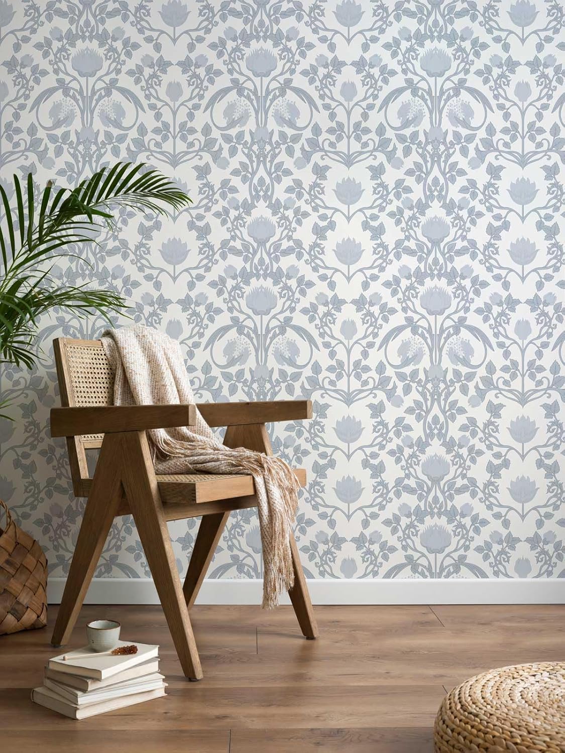 YXTII Floral Wallpaper Peel and Stick - 393.7" × 17.3" Pink and Green Wallpaper for Bedroom Decorative Self Adhesive Shelf Drawer Liner