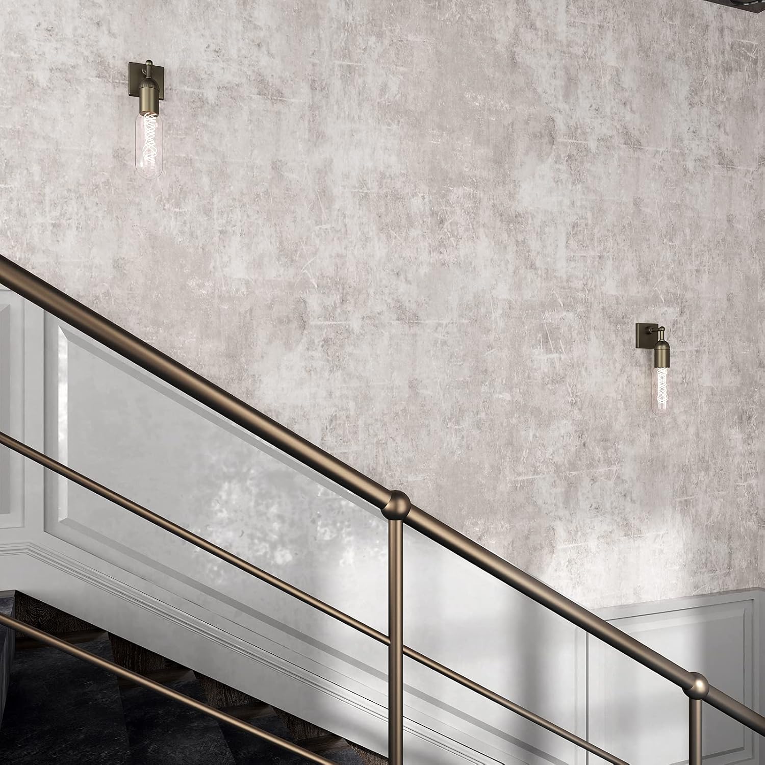 VEELIKE Neutral Concrete Wallpaper Peel and Stick Boho Aesthetic Wallpaper for Bedroom Bathroom 354''x32'' Wide Concrete Contact Paper for Countertops Waterproof Cement Vinyl for Accent Walls Kitchen