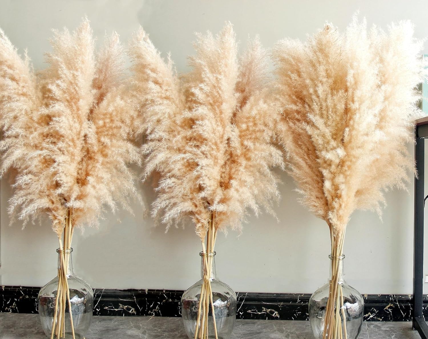 40" inch 60 Stems Natural Pampas Grass Decor Tall, pompas Grass, Tall Pampas Grass for Wedding, Party, Farmhouse, Boho Home Decor