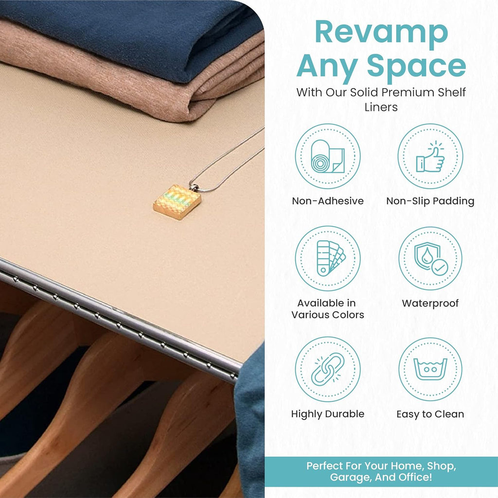 Con-Tact Brand Grip Premium Thick Shelf Liner - Versatile 18-inches x 4-feet Durable Non-Adhesive Non-Slip Drawer and Cabinet Liner in Taupe - Pack of 6 Rolls