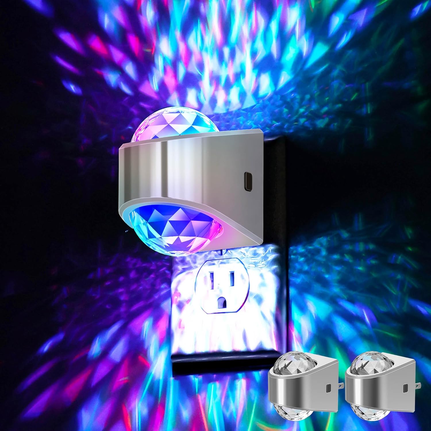 Night Light, Night Lights Plug into Wall, LED Projector Night Light, Soft White for Bedroom, Dimmable Brightness Dusk to Dawn Nightlight for Kids, Nursery, Bathroom, Home Decor, Gaming Room, 2 Pack