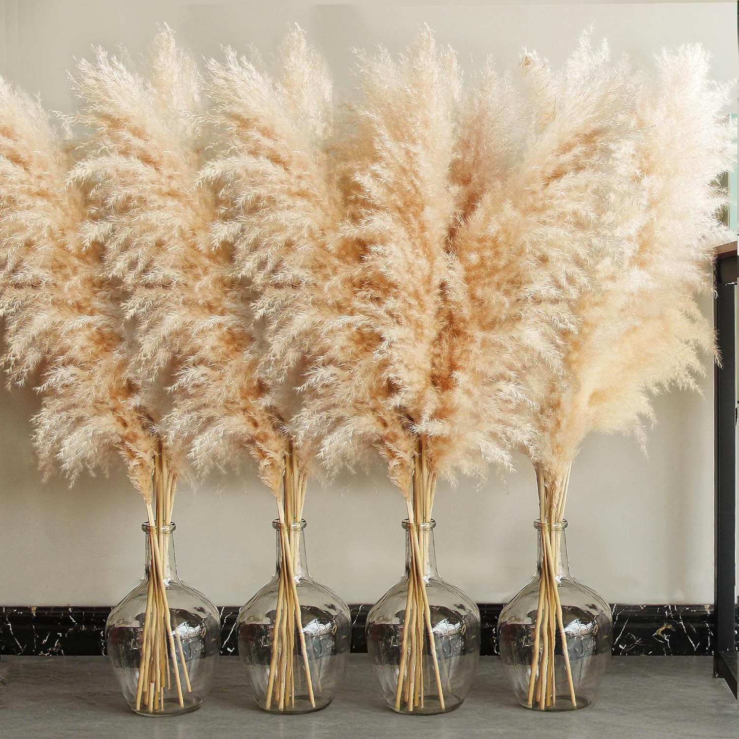 40" inch 60 Stems Natural Pampas Grass Decor Tall, pompas Grass, Tall Pampas Grass for Wedding, Party, Farmhouse, Boho Home Decor