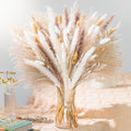 440PCS Natural Pampas Grass Mix Bouquet | Dried Pampas Bouquet for Wedding Boho Flowers Home Table Decor Desk Decor, Rustic Farmhouse Decor (440PCS)