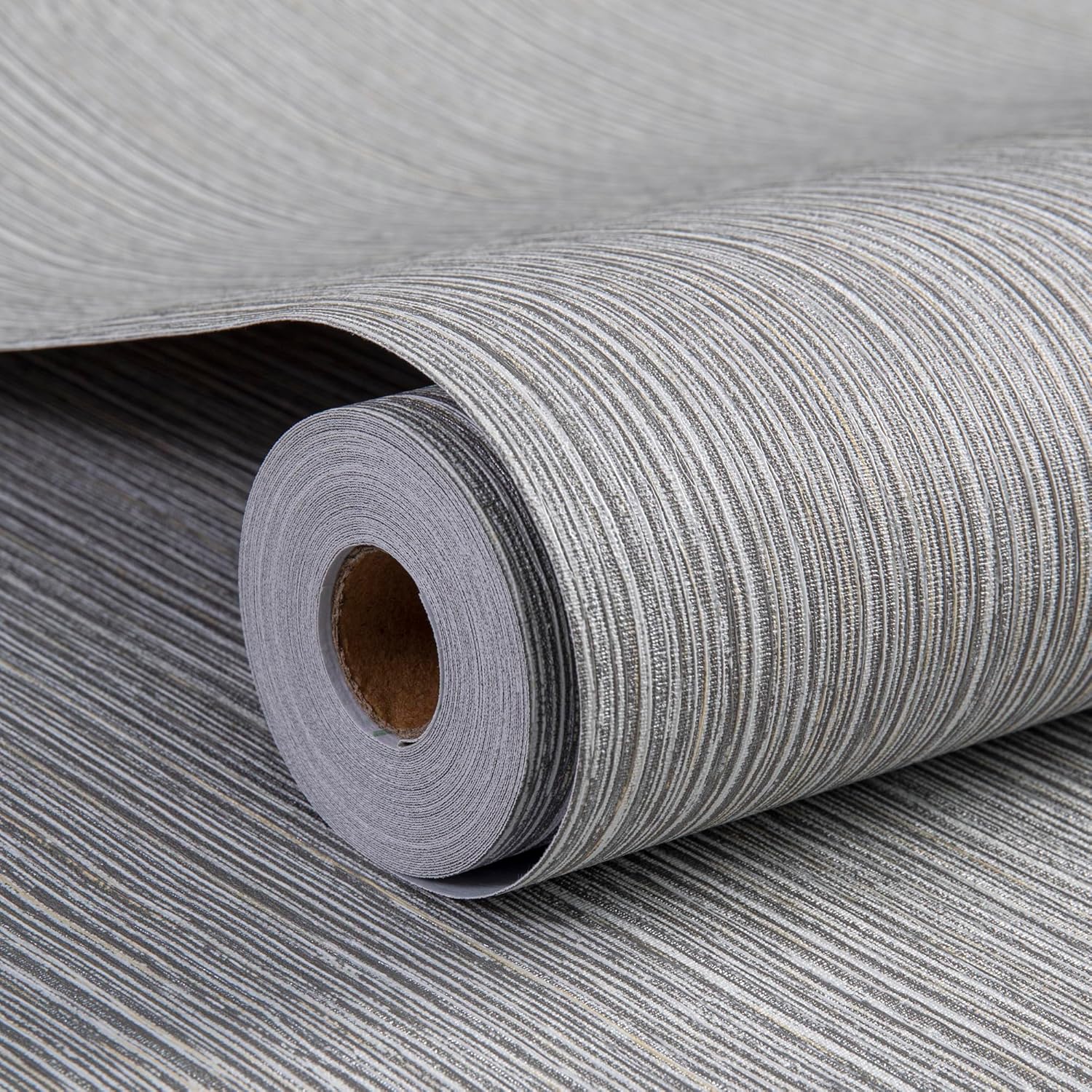 Haimin Grasscloth Wallpaper Textured 24in X 393in Fabric Contact Paper Wall Paper Textured Linen Peel and Stick Self-Adhesive Thick Vinyl Embossed Film Wallpaper (Beige Grey)