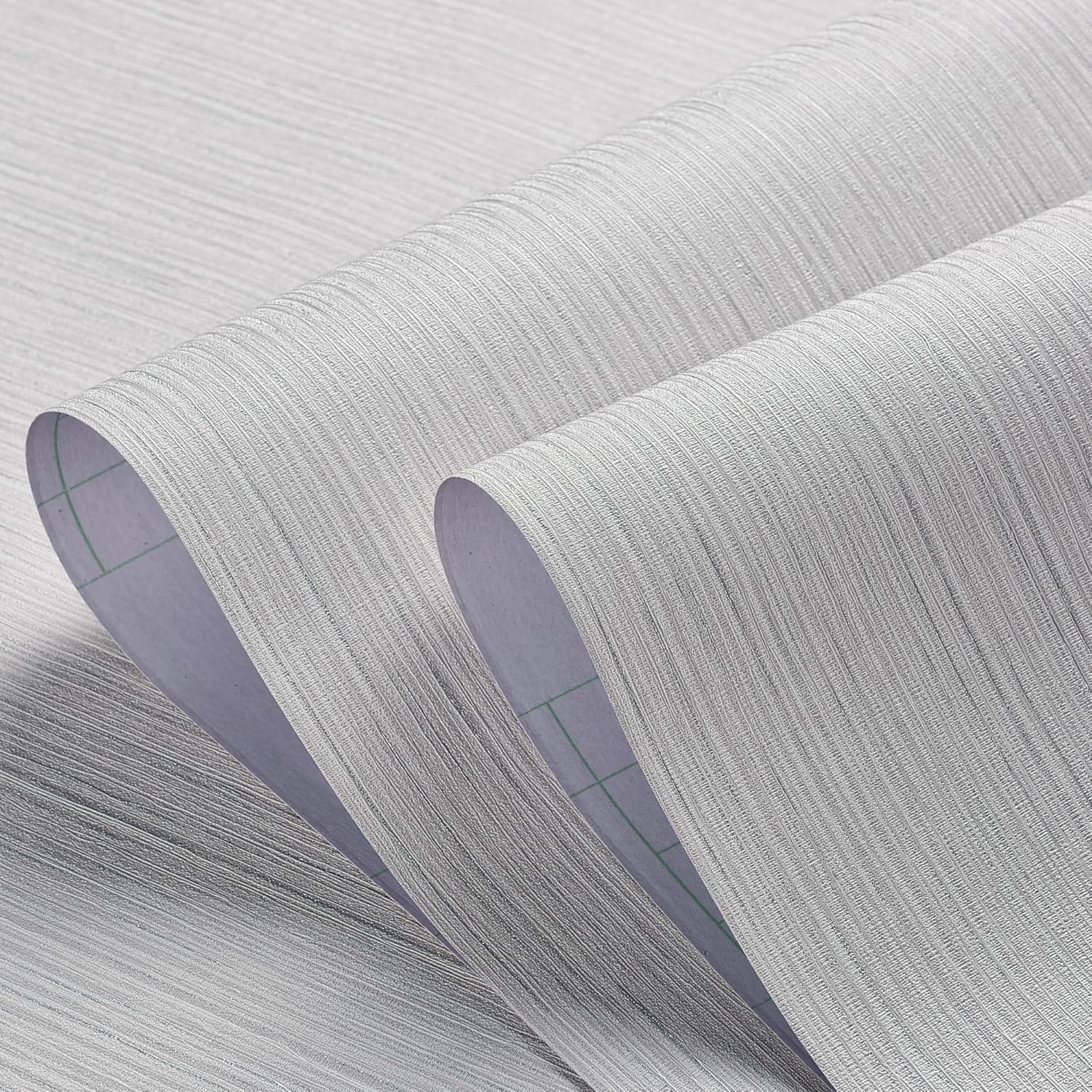 Haimin Grasscloth Wallpaper Textured 24in X 393in Fabric Contact Paper Wall Paper Textured Linen Peel and Stick Self-Adhesive Thick Vinyl Embossed Film Wallpaper (Beige Grey)