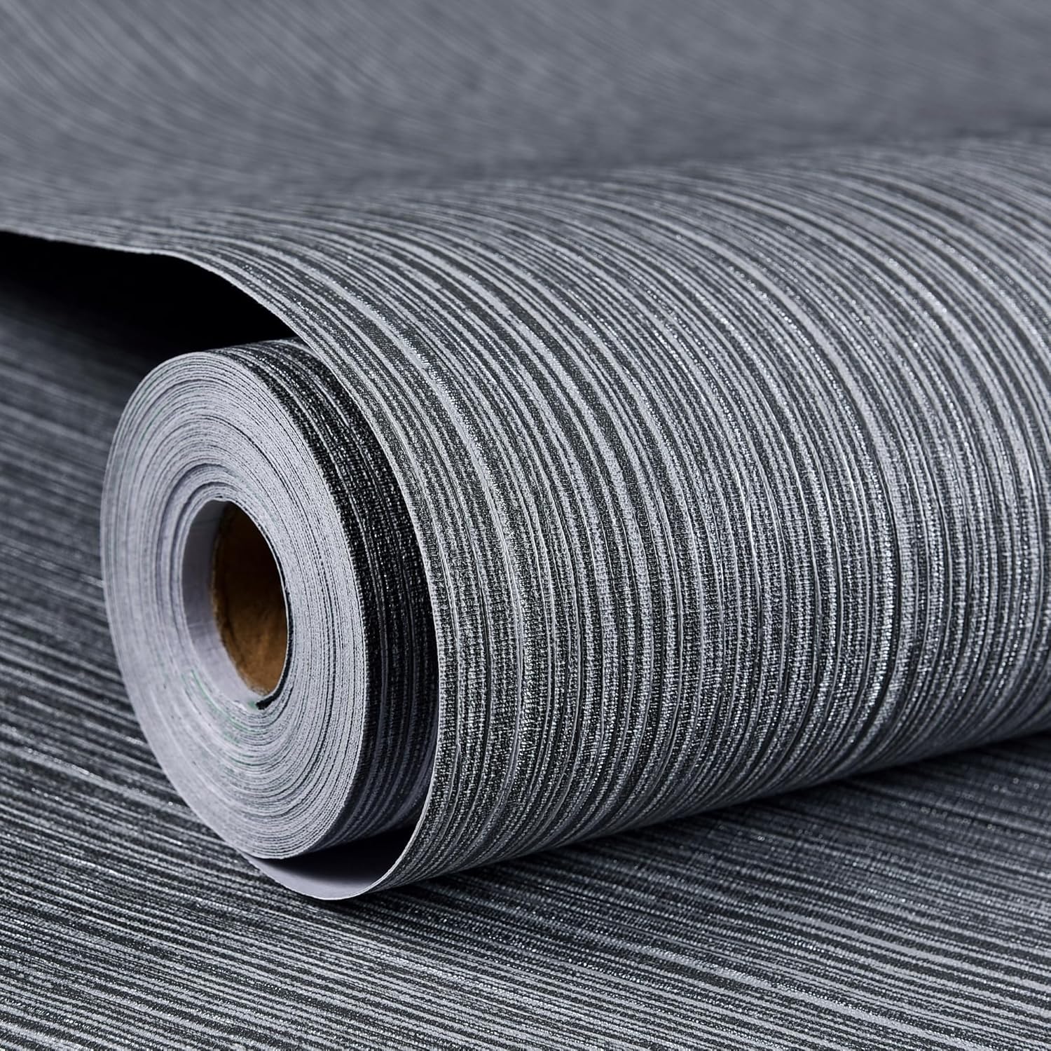 Haimin Grasscloth Wallpaper Textured 24in X 393in Fabric Contact Paper Wall Paper Textured Linen Peel and Stick Self-Adhesive Thick Vinyl Embossed Film Wallpaper (Beige Grey)